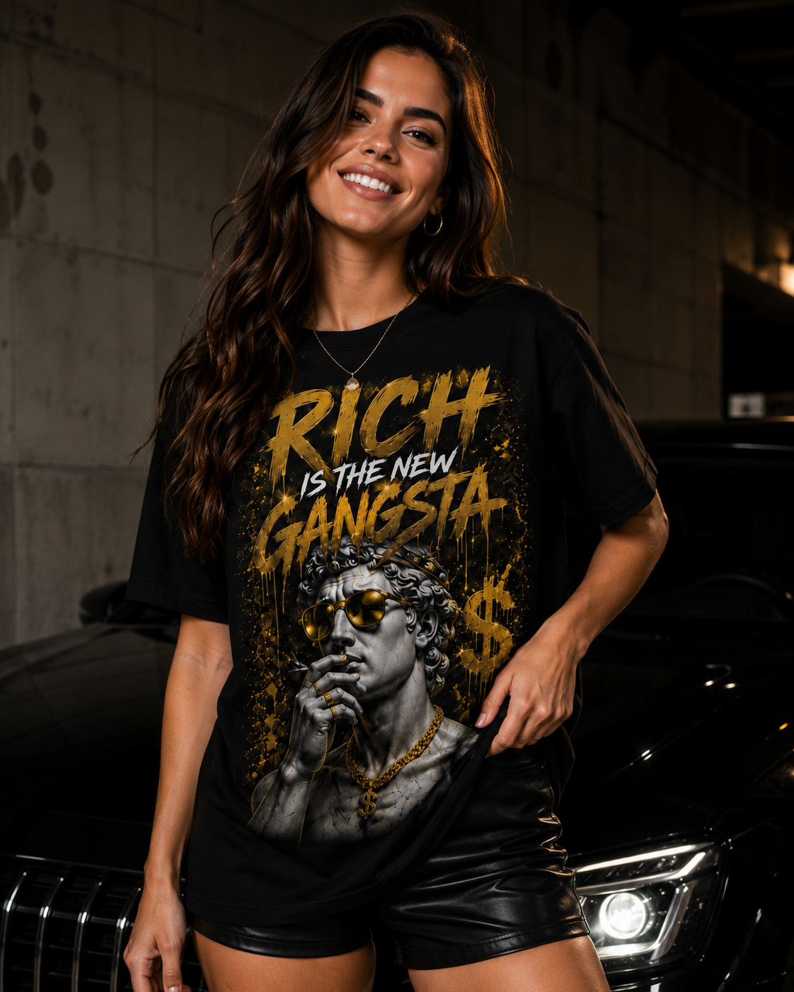 Rich Is The New Gangsta™ – Golden Vision Tee (Black/Gold)