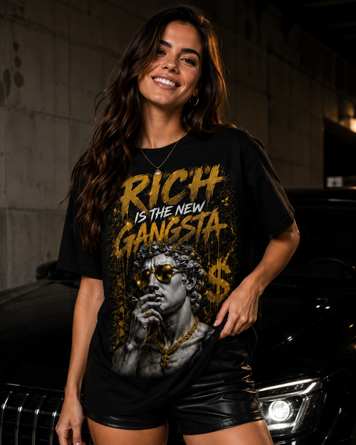 Rich Is The New Gangsta™ – Golden Vision Tee (Black/Gold)