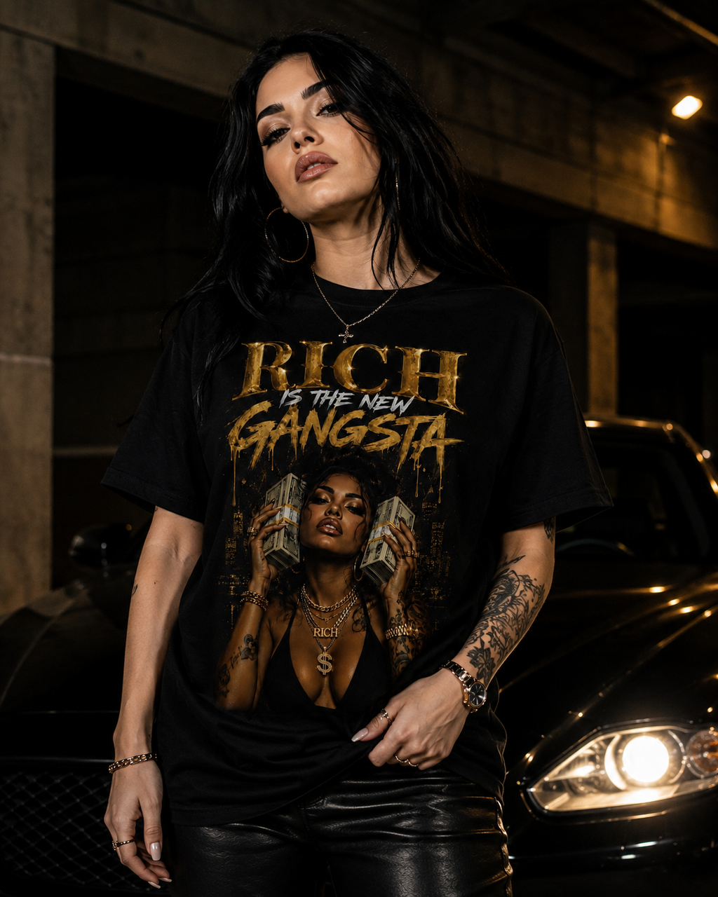Rich Is The New Gangsta™ – Rich Mindset Tee (Black/Gold)
