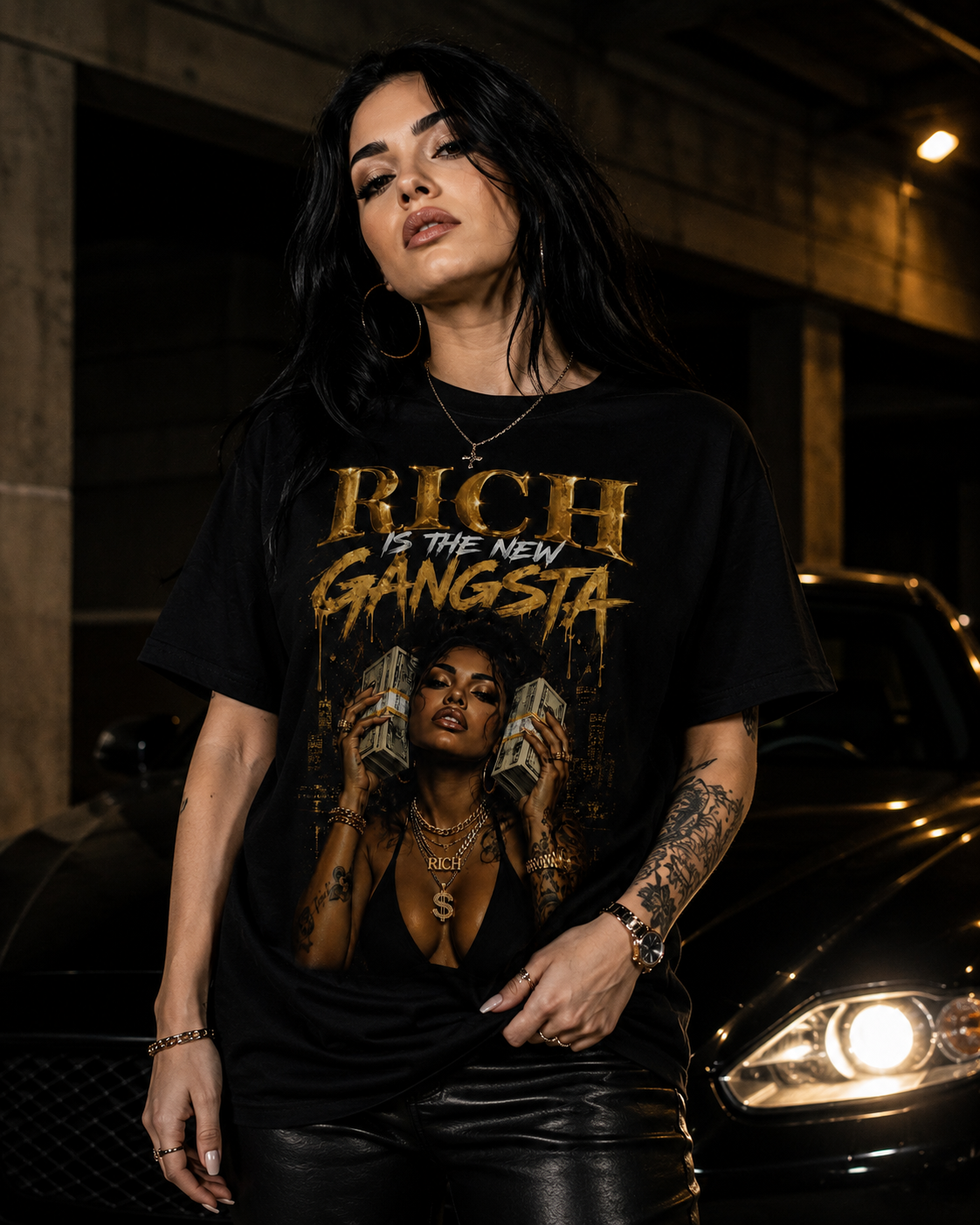 Rich Is The New Gangsta™ – Rich Mindset Tee (Black/Gold)