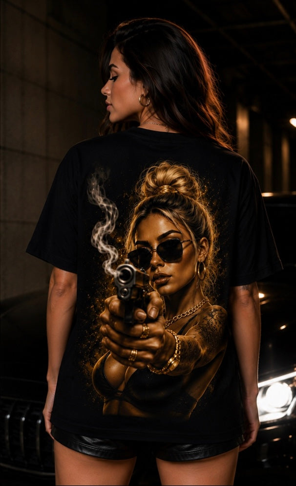 Rich Is The New Gangsta™ – No Fear Tee (Black/Gold) With Original Logo