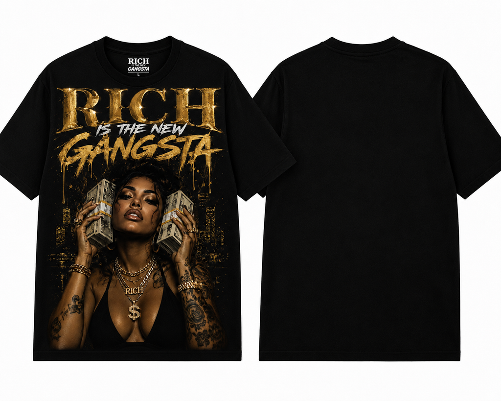Rich Is The New Gangsta™ – Rich Mindset Tee (Black/Gold)