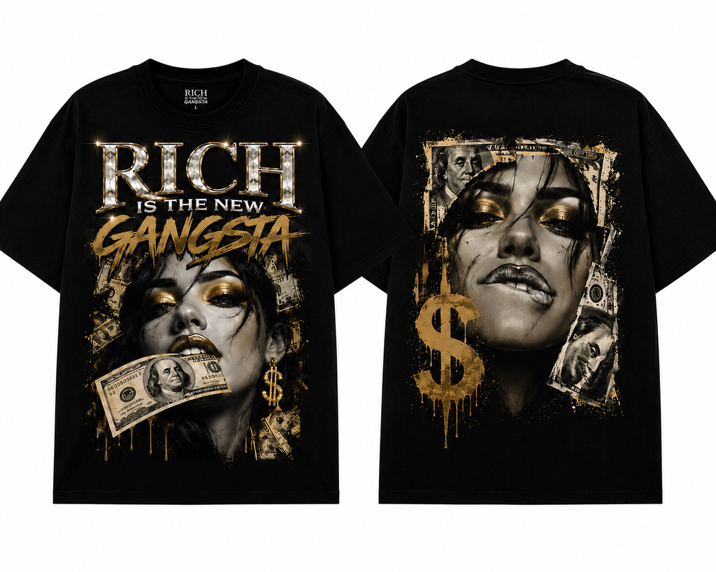 Rich Is The New Gangsta™ – The Original Tee (Black/Gold) #1