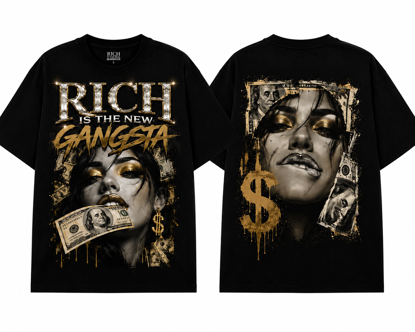 Rich Is The New Gangsta™ – The Original Tee (Black/Gold) #1